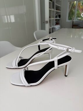 New! Rebecca Minkoff Nanine High-Heel Pump Sandals White Leather - 8.5 - NWT